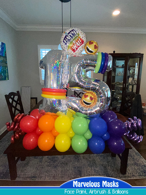 Rainbow Birthday Balloon Marquee