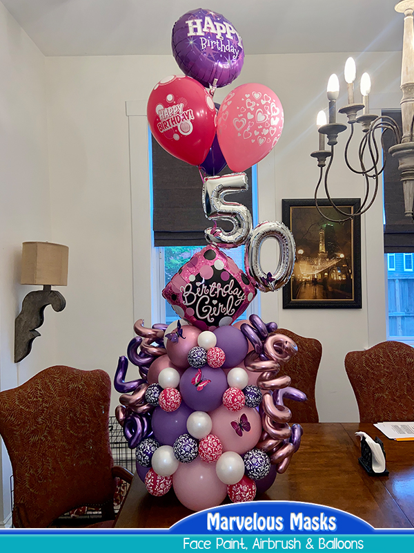 50th birthday balloon centerpiece