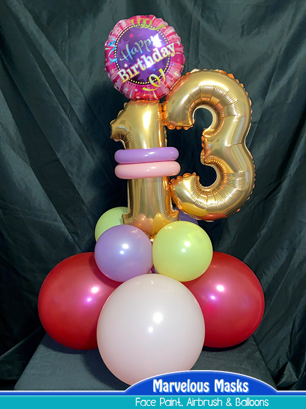 Small 13th Birthday Centerpiece Balloon