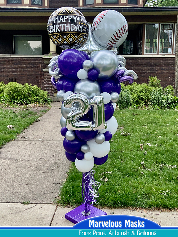 Northwestern Fan Garland Balloon Pole