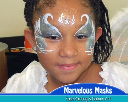 Silver Angel Face Painting