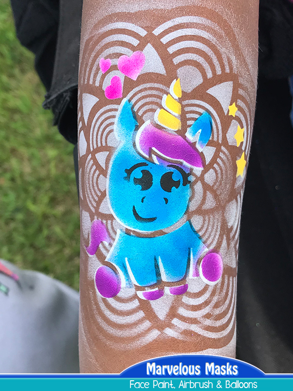 Baby Unicorn Airbrush Tattoo