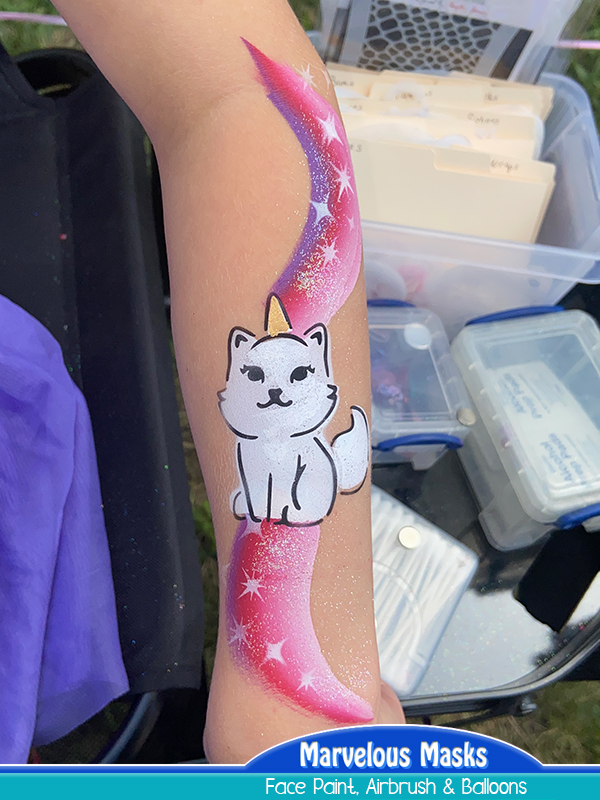 Pretty Caticorn Airbrush Tattoo