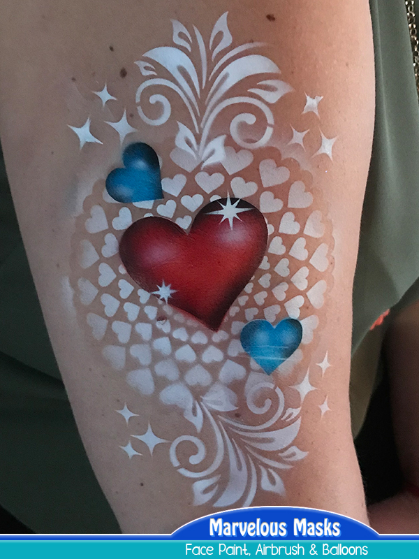 Deluxe Hearts Airbrush Tattoo
