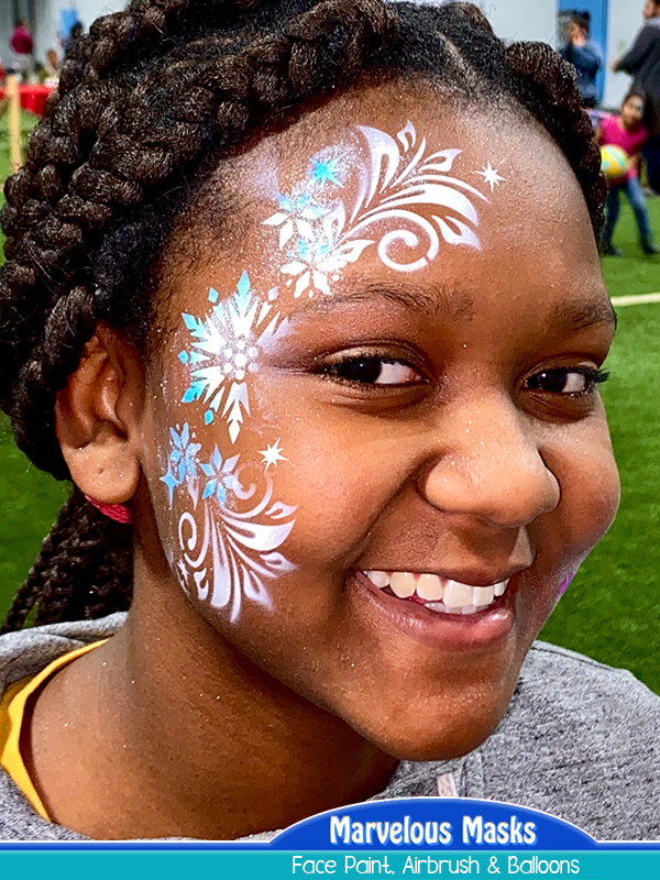 Snowflakes Airbrush Face Design