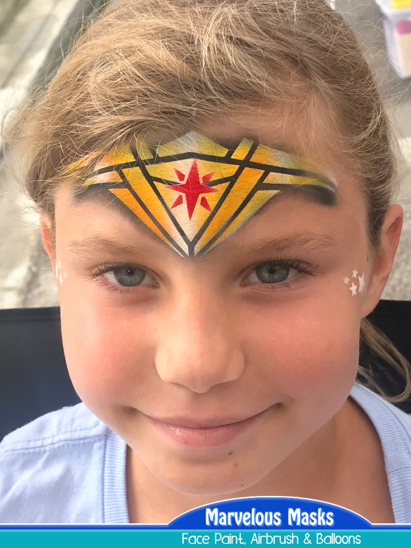 Wonder Woman Airbrush Face Design