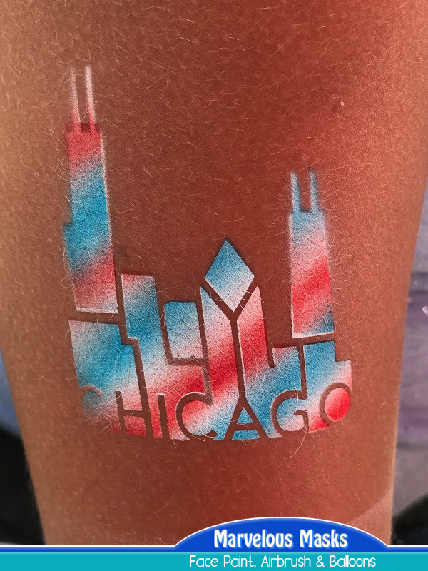 Chicago Skyline Airbrush Tattoo