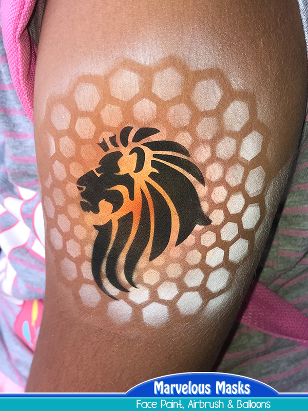 Tribal Lion Airbrush Tattoo