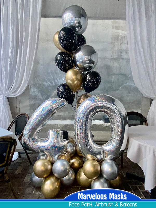 40th Birthday Balloon Display