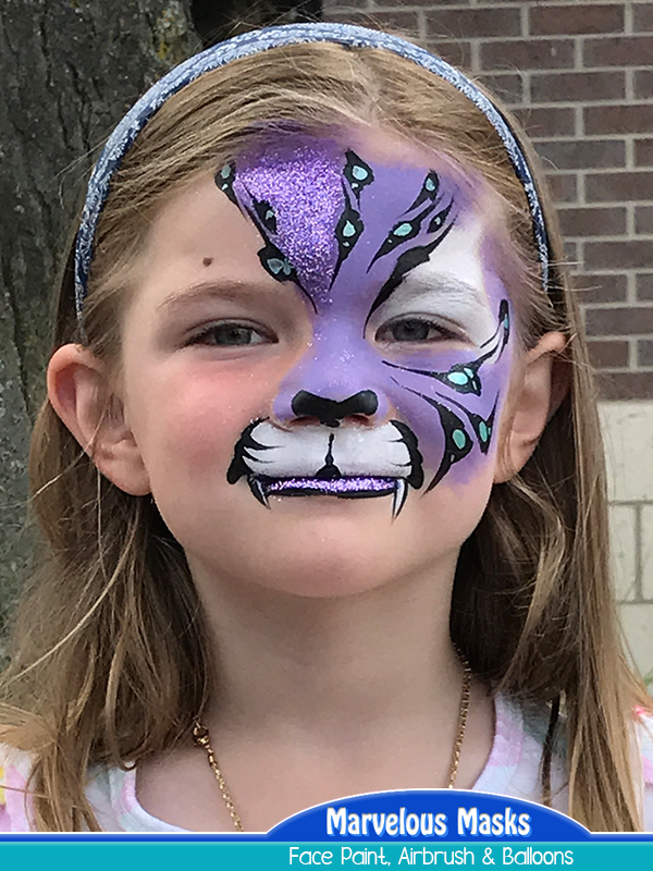 Glitter Tiger Face Paint