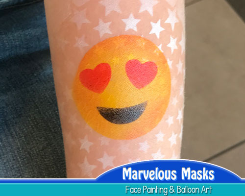 Emoji Heart Airbrush Tattoo