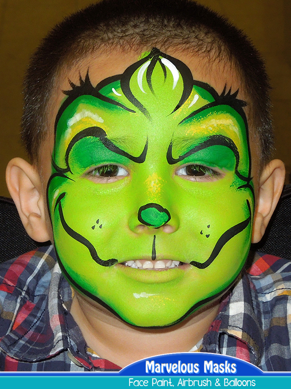 Grinch Face Painting