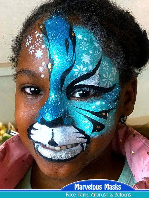 Snowflake Tiger Face Painting