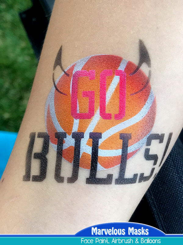 Chicago Bulls Airbrush Tattoo
