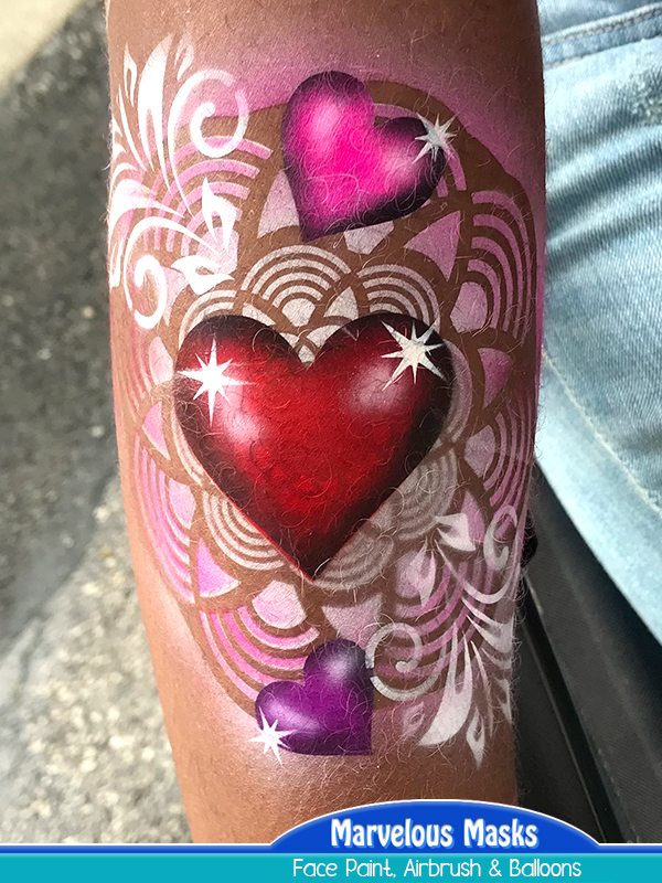 Detailed Heart Airbrush Tattoo