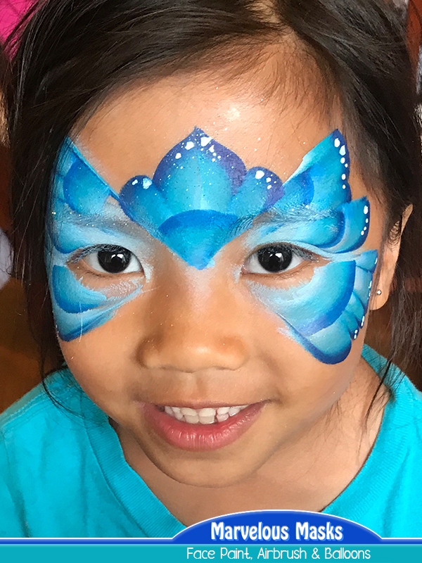 Blue Butterfly Face Painting