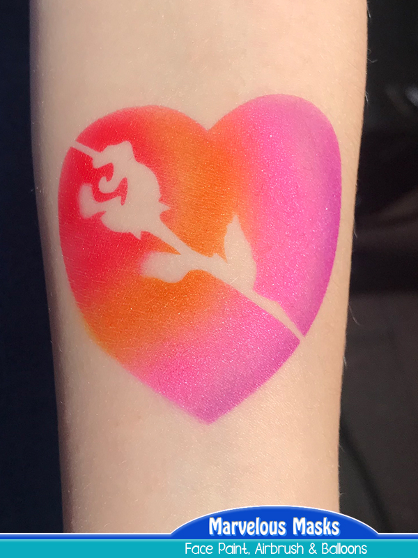 Rose Heart Airbrush Tattoo