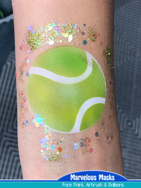 Tennis Ball Airbrush Tattoo