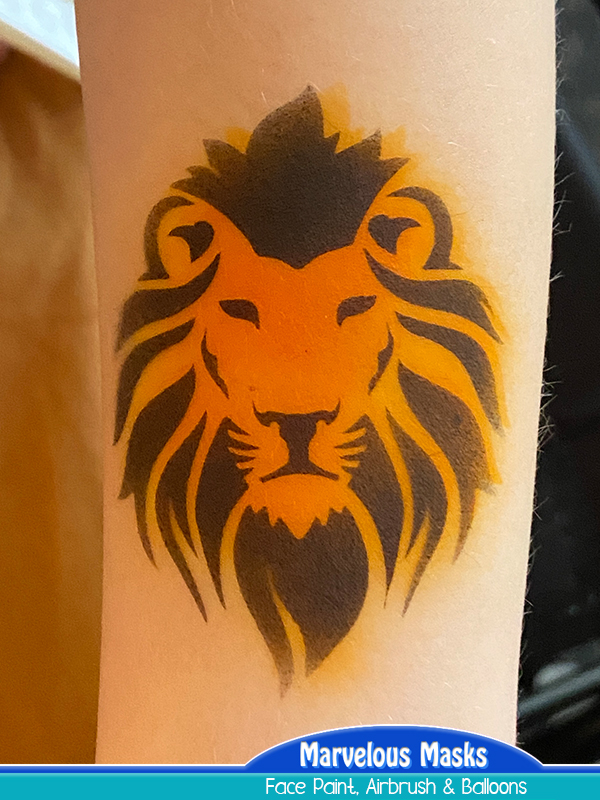 Tribal Lion Airbrush Tattoo
